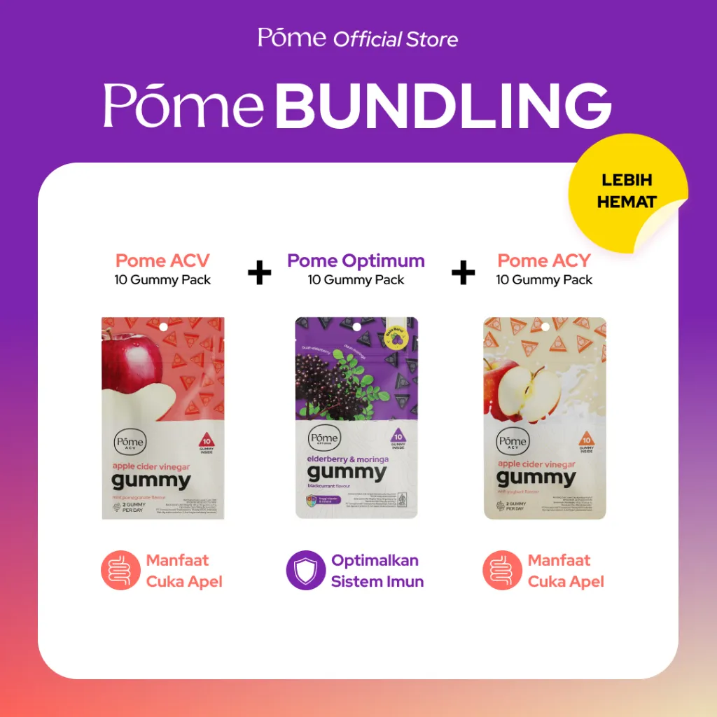 Pome Bundling LEBIH HEMAT - Pome ACV 1 Sachet + Pome Optimun 1 Sachet + Pome ACY (Yoghurt Flavor) 1 Sachet