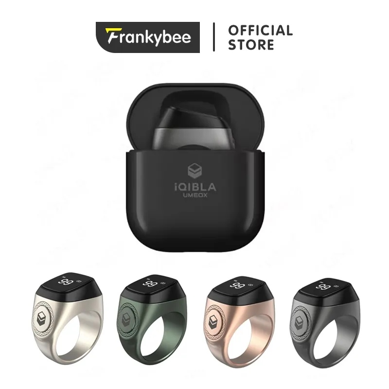 Tasbih Smart Ring for Muslims Tasbeeh Digital Zikr Counter 5 Prayer Time with Dock Charging Case