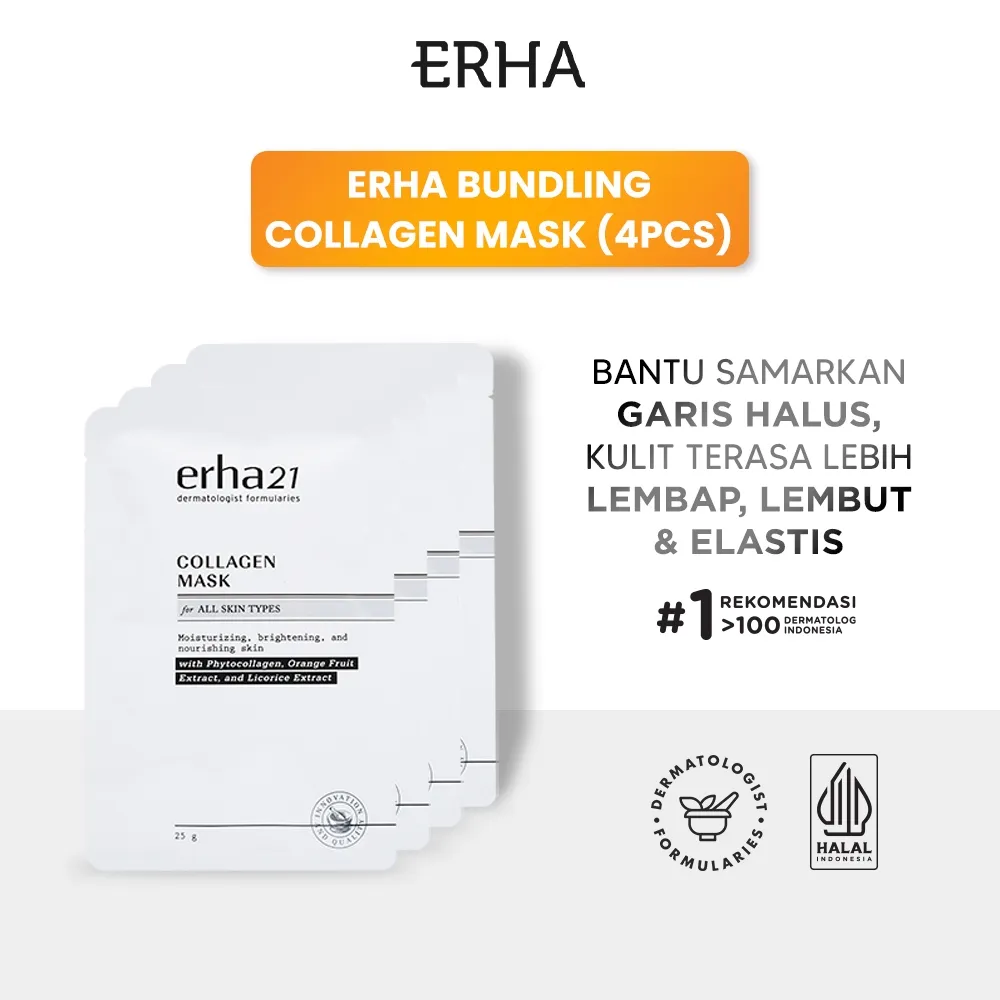 ERHA Collagen Mask 4 pcs - Masker Kolagen Anti Aging & Pencerah