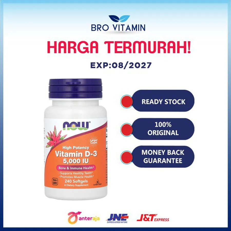 NOW Vitamin D3 D-3 5000 IU 240 softgels