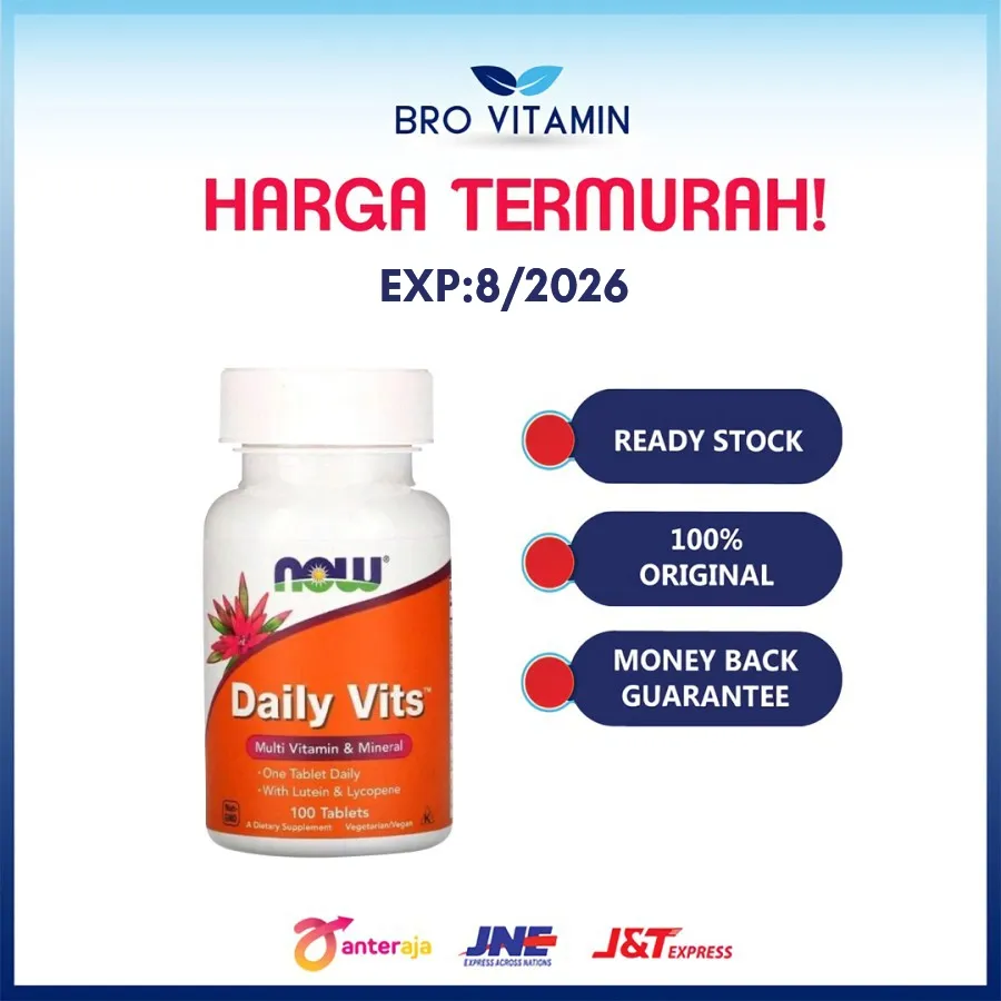 NOW Daily Vits Multivitamin Mineral 100 Tabs l daya tahan tubuh dewasa