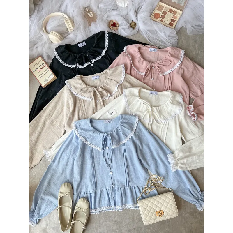 Issa Blouse by Kimka Hijab | Blouse Ruffle Korean Style | Atasan Cantik Wanita Gaya Korea | Ruffle Blouse Linen Nyaman | Atasan Rempel dengan Renda Cantik