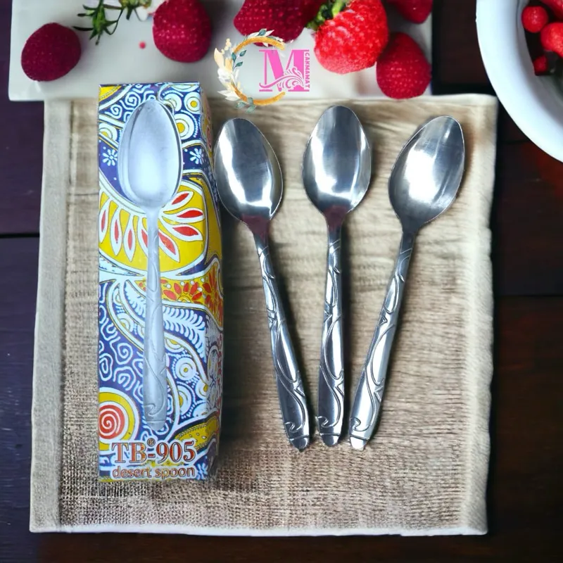 Sendok Makan Stainless Steel Motif Ukir TB 905 (1 Lusin)