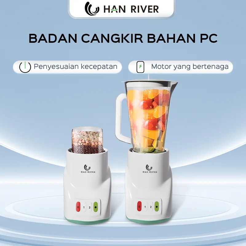 HAN RIVER Blender Duo 2in1 Buah dan Bumbu Blender Jus Multifungsi Alat Peras Juice 1Liter Multifungsi Foodgrade Blender Jus