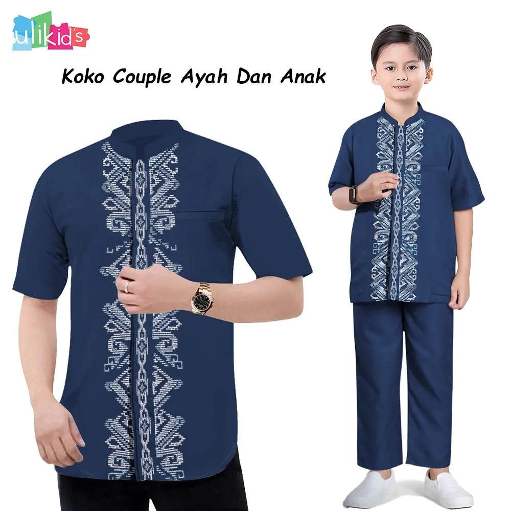 Ulikids Koko Couple Sarimbit Ayah Dan Anak Kombinasi Bordir Batik Premium Termurah Dan Terlaris 2024