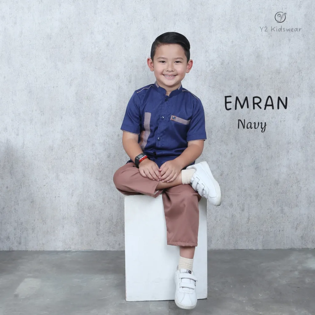 Baju Koko Anak Laki-Laki Lengan Pendek 1-10 Tahun Setelan Baju Premium Kurta Emran - Y2 Kidswear