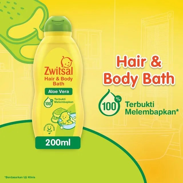 Zwitsal Baby Bath Hair And Body Aloe Vera 200 ml