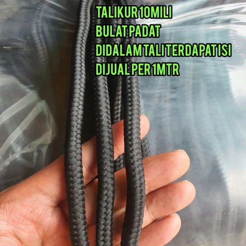 Talikur 10Mili/Tali out door/tali tas serut/tali climbing/tali paracode/Tali tenda Dijual per 1meter