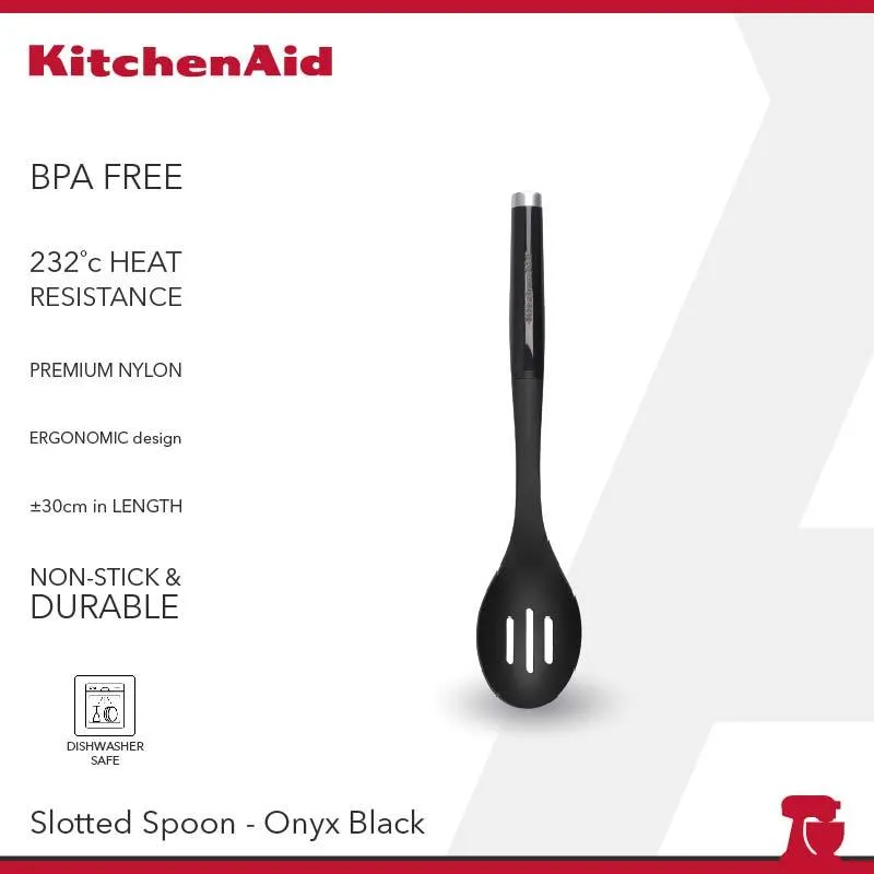 KitchenAid Slotted Spoon Nylon Black - KCG004OHOBE