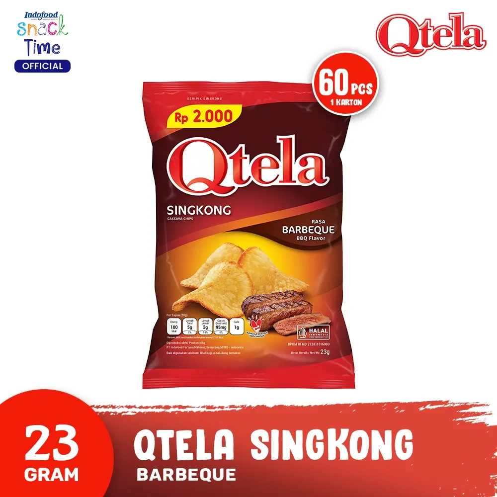 Qtela Singkong Barbeque 23 Gr - 60 Pcs [Carton]