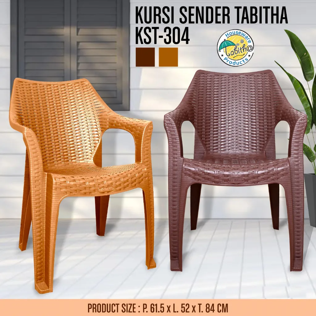 Tabitha [Cargo] Kursi Santai Plastik Tebal / Bangku Plastik Outdoor / Kursi Sender Rotan