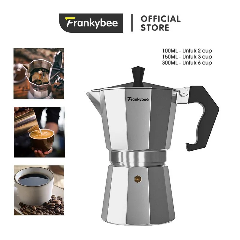 Frankybee 300ml Moka Pot Coffee Maker / Teko Stovetop Filter