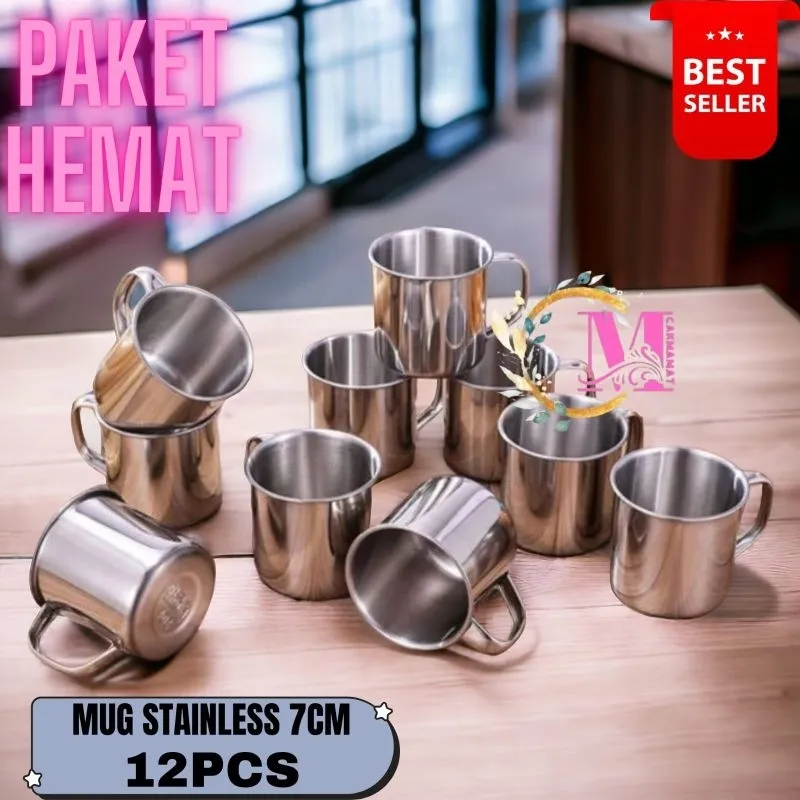 Paket hemat mug stainless 12pcs (1lusin)