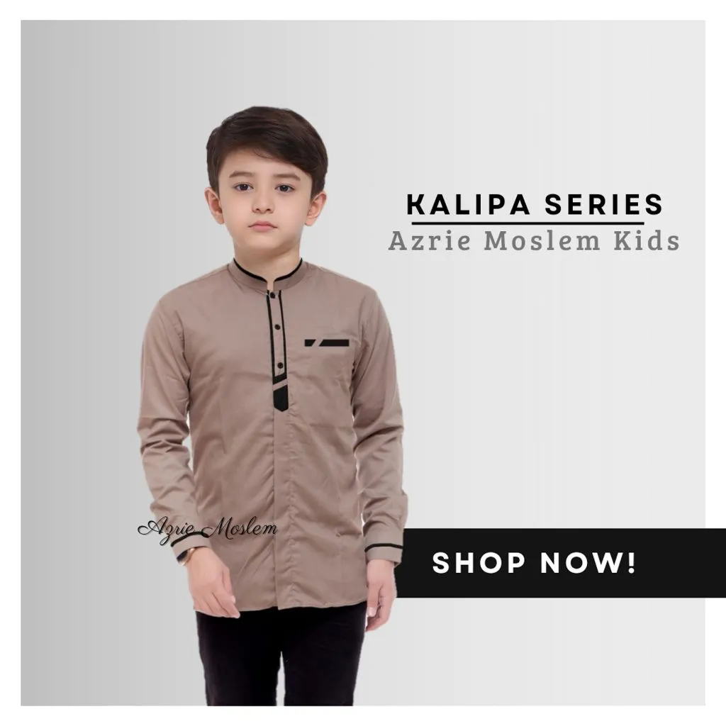 NATAYA - Baju Koko Anak Lengan Panjang Umur 5-14 Tahun Motif Kalipa