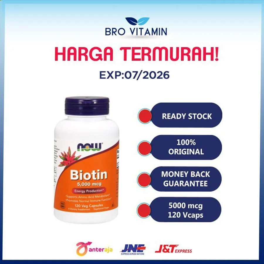 NOW FOODS BIOTIN 5000 MCG 120 VCAPS - 5000mcg 120 Veg Caps