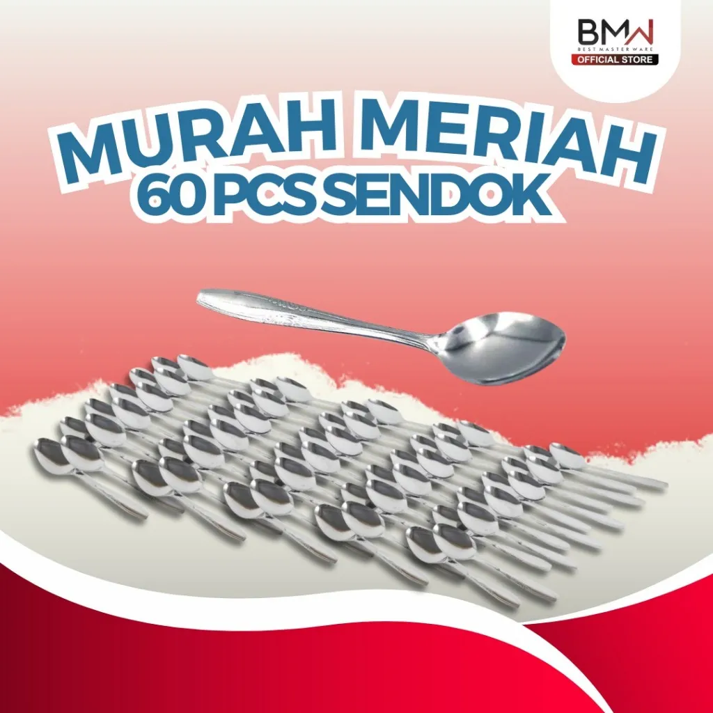 BMW Kitchenware - Sendok Makan Stainless Steel 60 Pcs / 5 Lusin Tebal Sendok Makan Premium Spoon