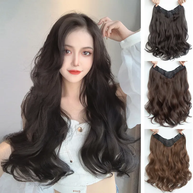 Hairclip korean wave Wavy Ombak/rambut palsu wanitacurly/hair extension/wig wanita/hair clip/hairclip 50cm/hairclip 60cm