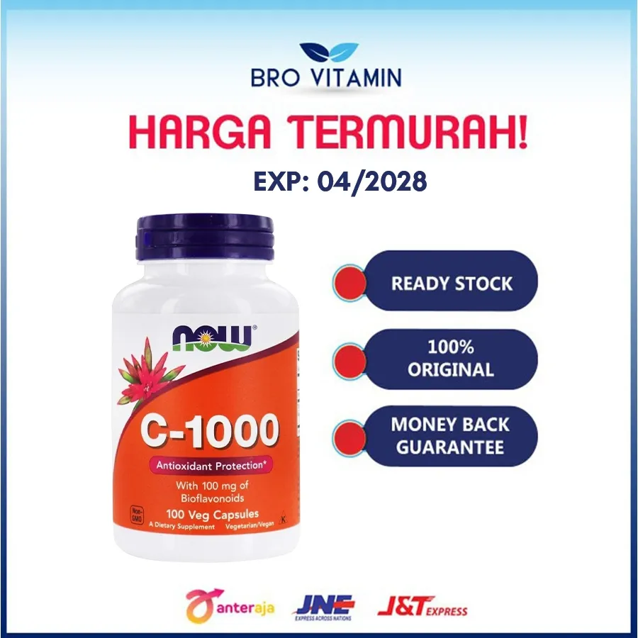 Now Vitamin C 1000 100 Capsules l C-1000 Imun daya tahan tubuh