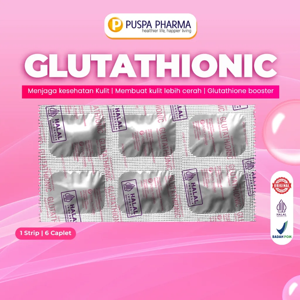 Glutathionic (Strip) - Mencerahkan dan Menghilangkan bekas jerawat Mencerahkan - isi 6 Kapsul