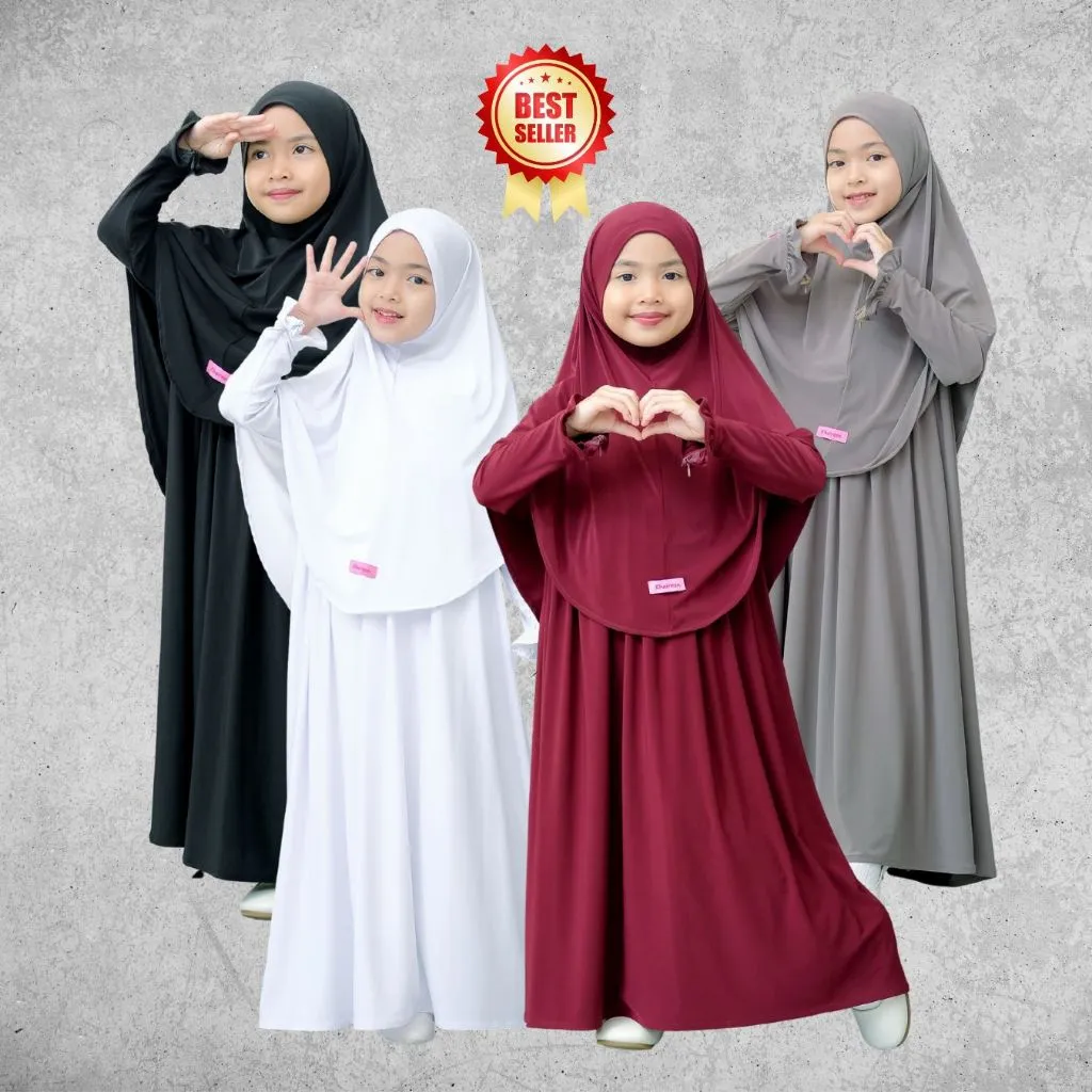 KHAIREEN Gamis Anak Bayi Balita 1-10 Tahun Set Hijab Gamis Anak Adem