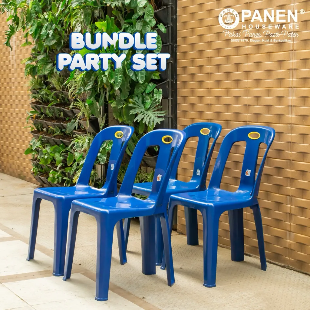 Panen Bundle Party Set KM 2401 Grade A (isi 4 pcs) / Paket Kursi Pesta Hemat / Kursi Makan Rame-rame