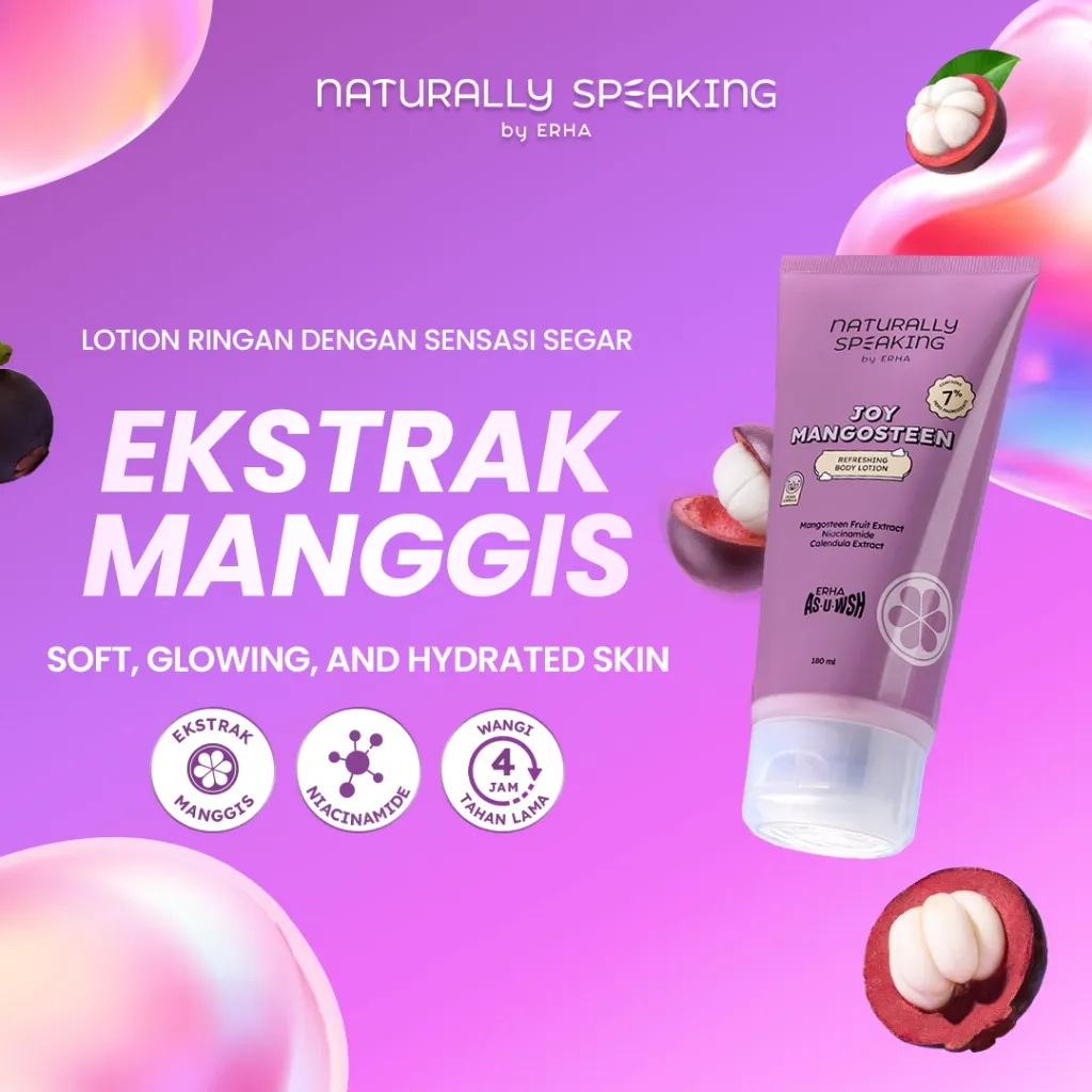 Naturally Speaking Joy Mangosteen Refreshing Body Lotion 180 ml - Pelembab Tubuh Kemasan Tube