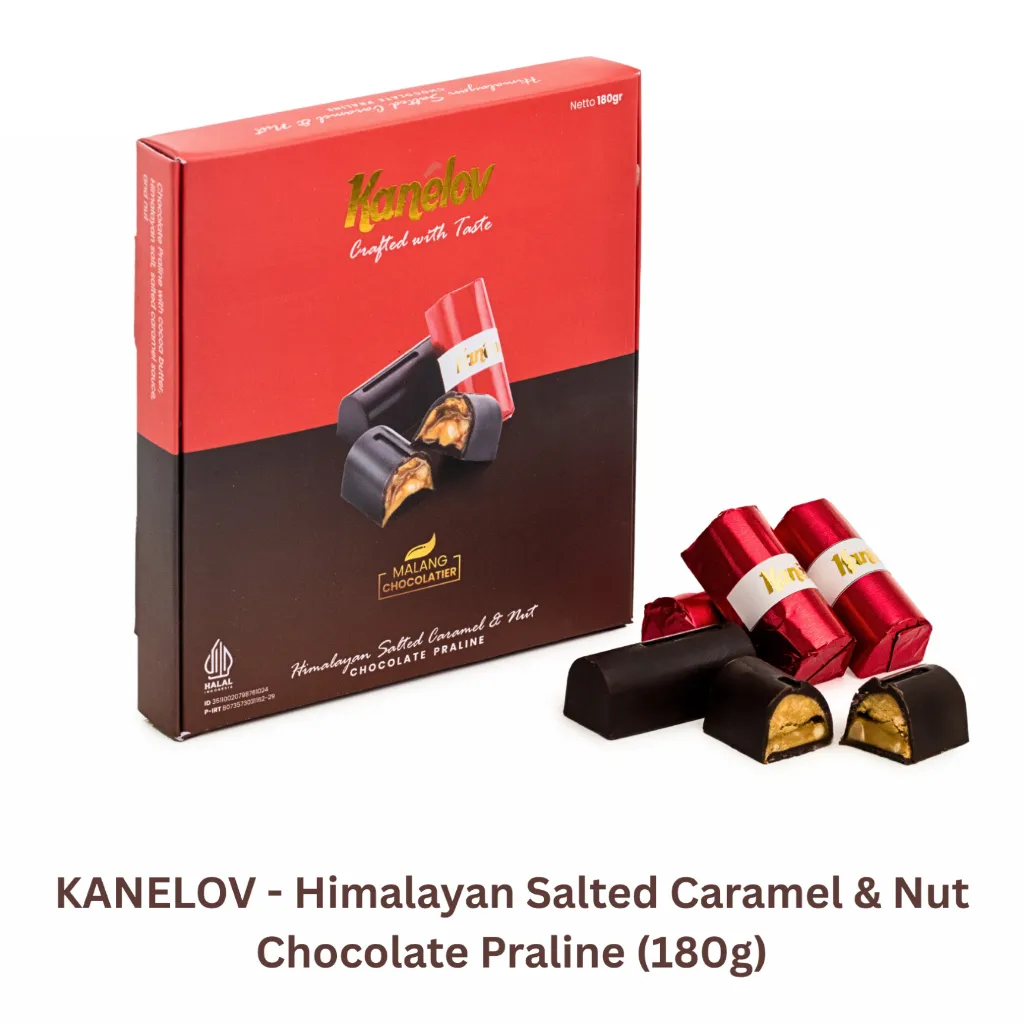 Chocolate Praline Himalayan Salted Caramel Nut - Cokelat Praline isi Salted Caramel dan Kacang - Cokelat Kanelov - Chocolate ala Belgia - Artisan Chocolate