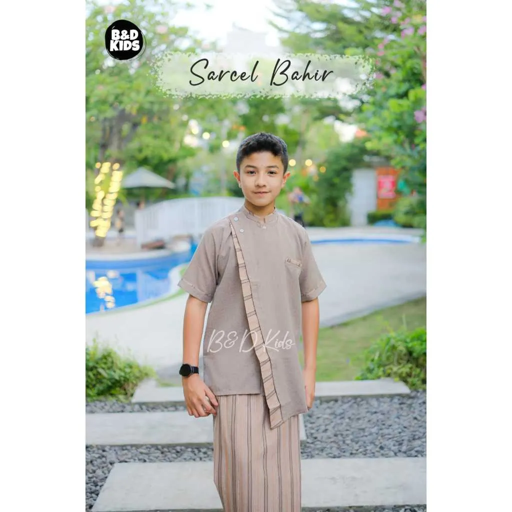 Baju Koko Anak Lengan Pendek + Sarung Celana 2-13 Tahun Setelan Koko Premium Sarcel Bahir - B&D Kids