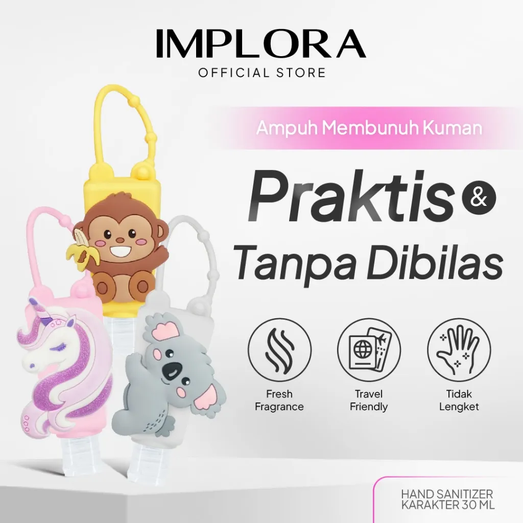 Implora Icare Hand Sanitizer Gel 30ml | Pembersih Tangan - Gantungan Karakter Soap Tanpa Bilas