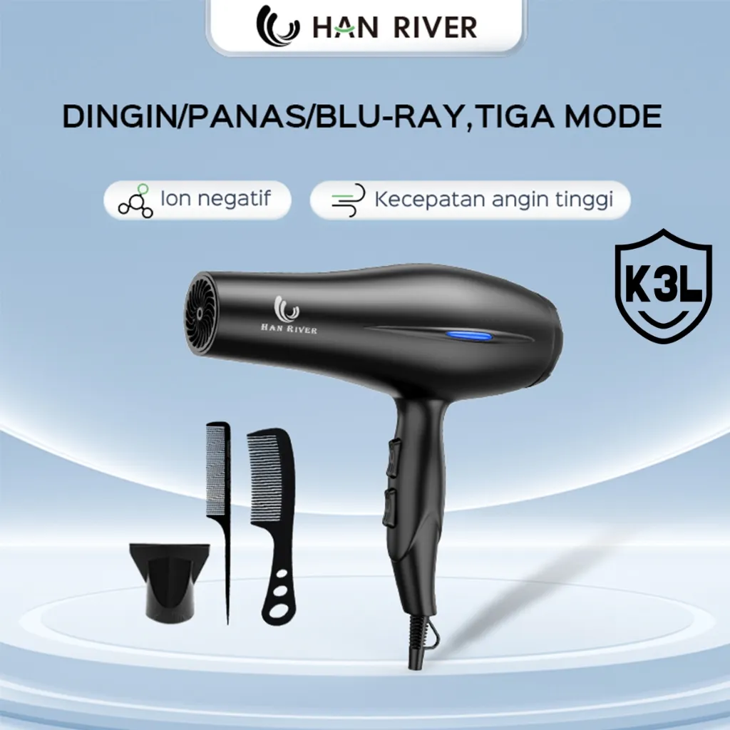 HAN RIVER Hair Dryer Negative ions hair dryer low watt 800W Pengering Rambut