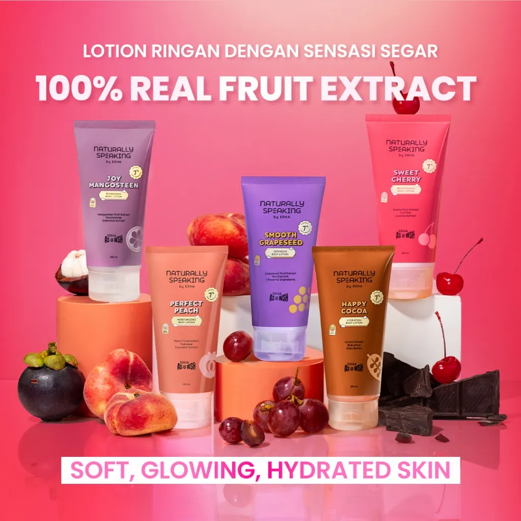 Naturally Speaking Brightening Booster & Moisturizing Body Lotion 180ML - With Niacinamide & Fruit Extract