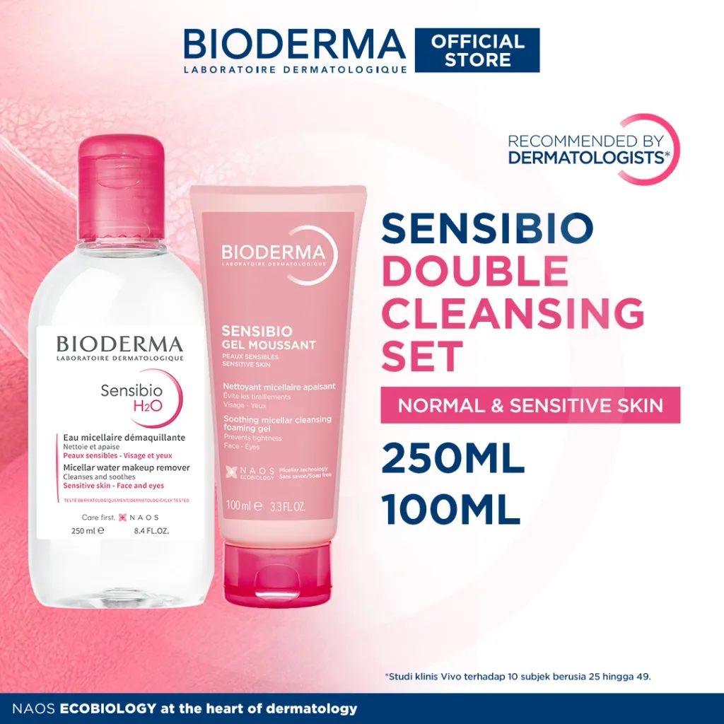 Bioderma Soothing Double Cleansing Set - Micellar Water & Facial Wash untuk Semua Jenis Kulit / Kulit Sensitif