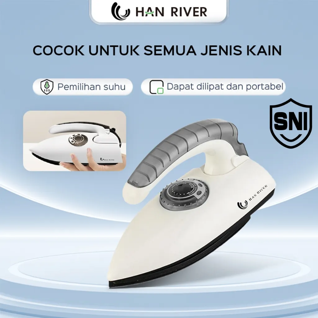 HAN RIVER Setrika Portabel 400W Setrika uap Iron/Mini/Convenient/Foldable