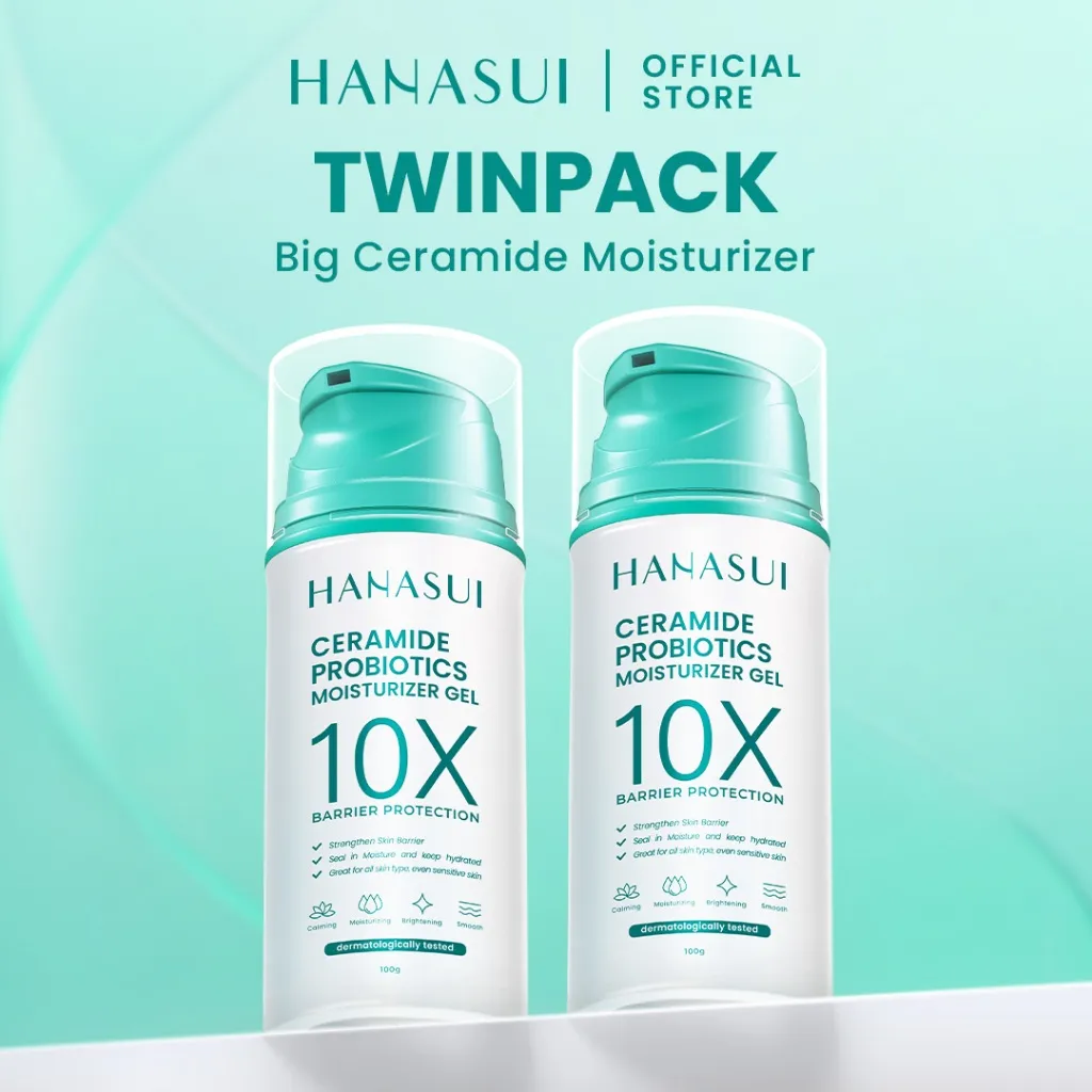 【BIG SIZE】Hanasui Ceramide Probiotics Moisturizer Gel 100ml - Pelembab Ringan Lembap Perbaiki Skin Barrier dan Mencerahkan