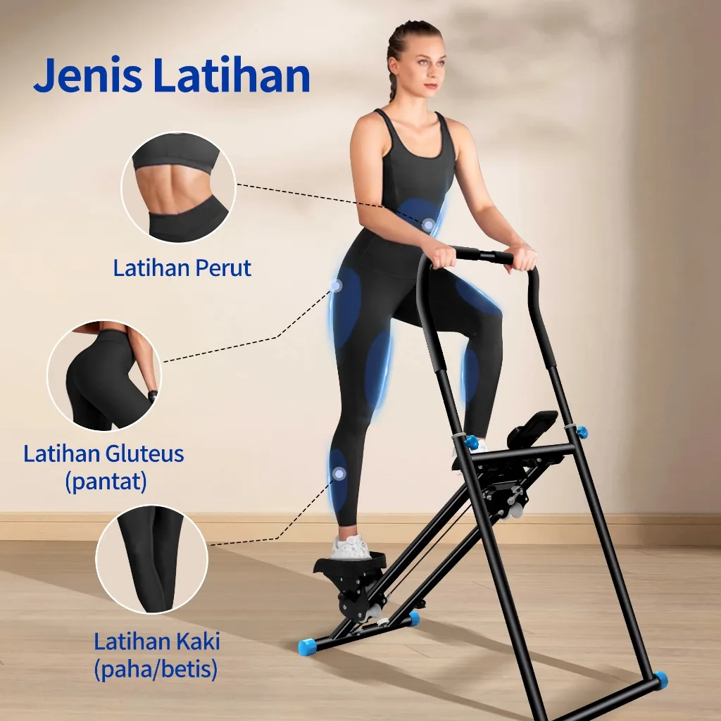 VeloMax Stepper Mesin Panjat Tangga Lipat Master Panjat Stepper Peralatan Kebugaran Aerobik