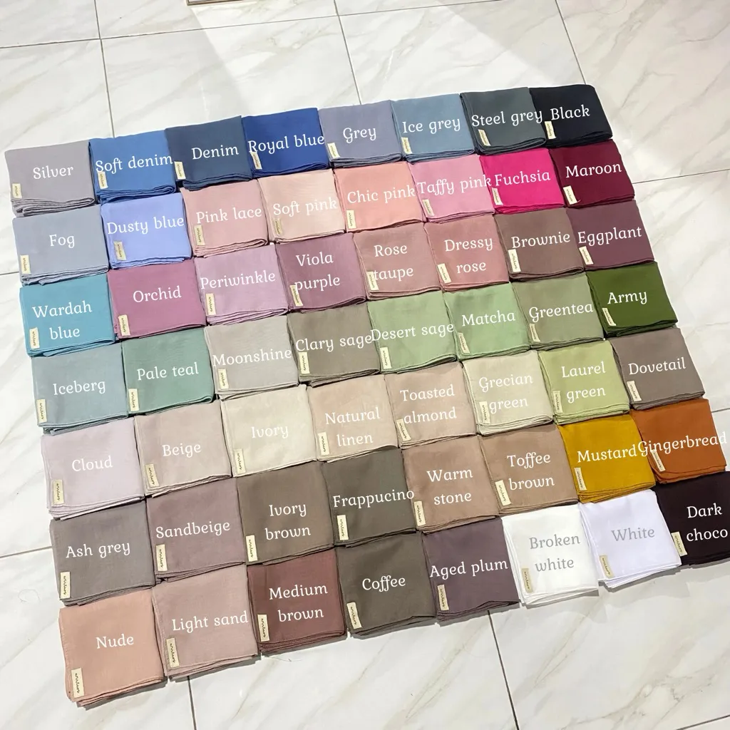 arinta - Part 2 Segi Empat Polycotton Premium / Plain Square Hijab Basic Premium Jahit Tepi