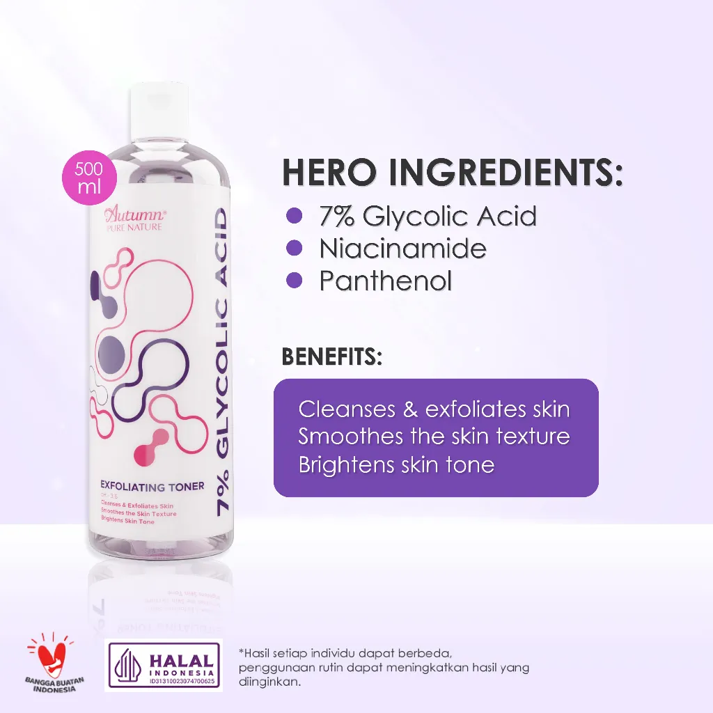 Autumn Glycolic Acid 7% Toning Solution Exfoliating Toner (white) 500ml (AGET 500ML)