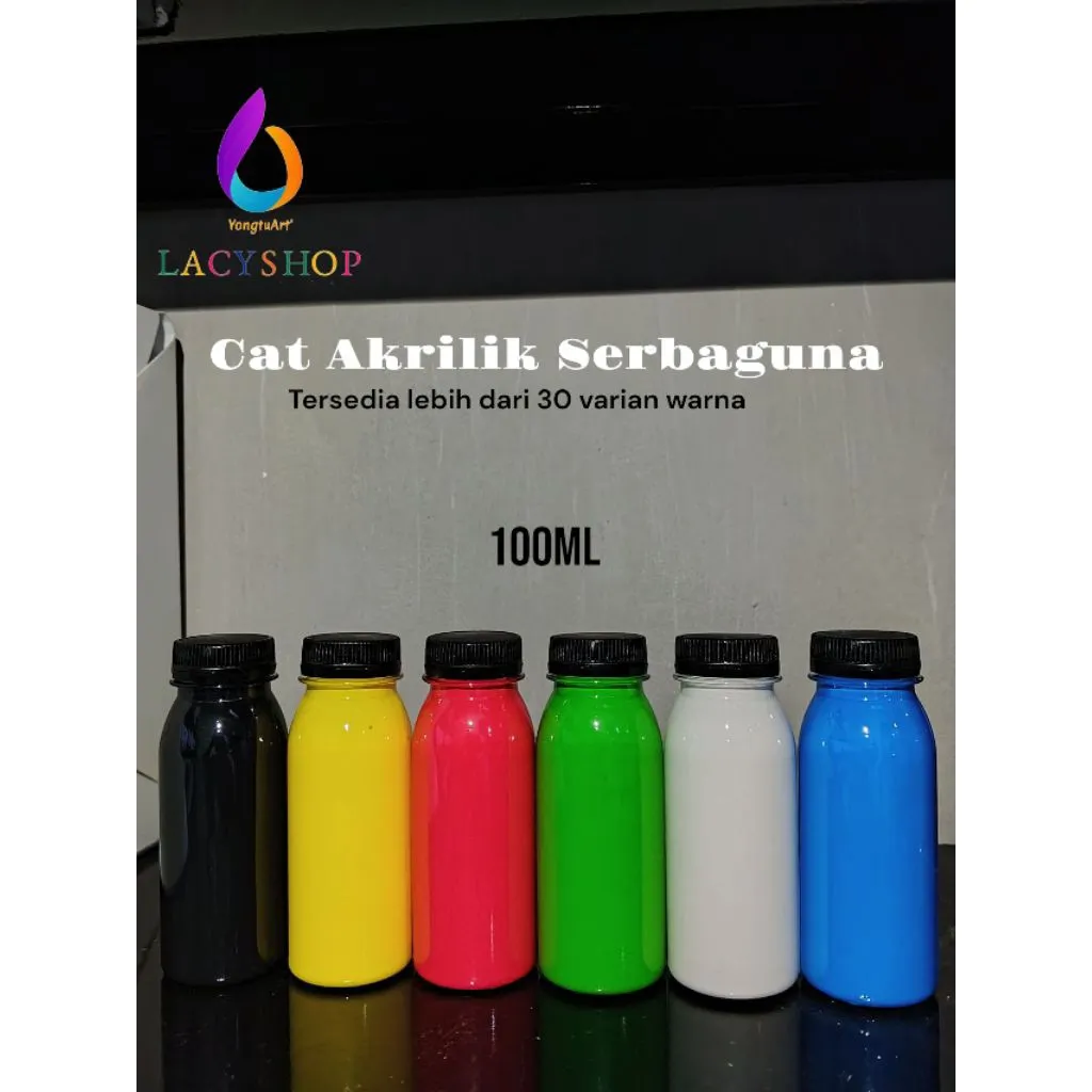 Cat Akrilik Kemasan Ekonomis 100ML / Cat Serbaguna Cocok untuk Kayu/Kanvas/Tembok/Sterofoam dll