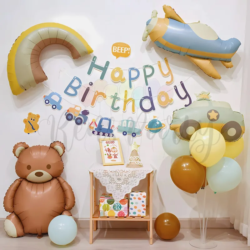 PAKET DEKORASI BALON ULANG TAHUN ANAK VINTAGE BLUE