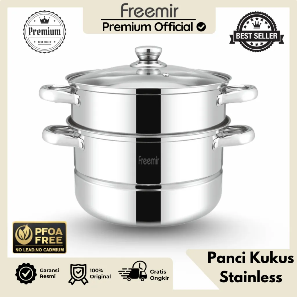[PREMIUM INSTANT] freemir Panci Kukus Rebus Stainless Steel Multifungsi Anti Karat Foodgrade Premium
