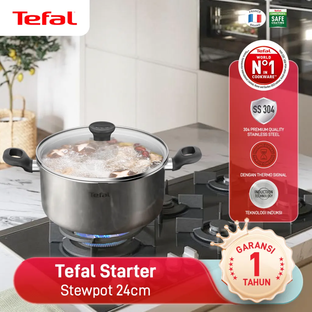 Tefal Stewpot Panci Sup Stainless Steel Full Stewpot 20/24cm