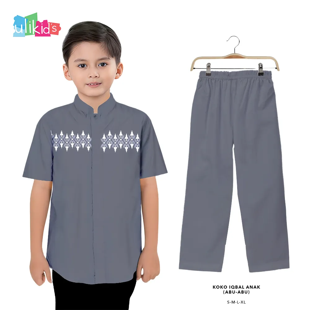 Ulikids Baju Setelan Koko Anak Muslim Laki-Laki Kombinasi Bordir Batik Premium Lengan Pendek Bahan Toyobo Adem Terbaru Dan Termurah
