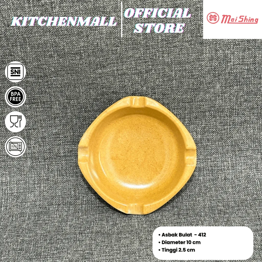 MEISHING Asbak Melamin Bulat Polos - Type 412