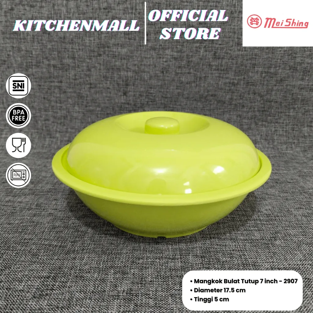 MEISHING Mangkok Melamin Tutup 7 Inch Polos - Type 2907