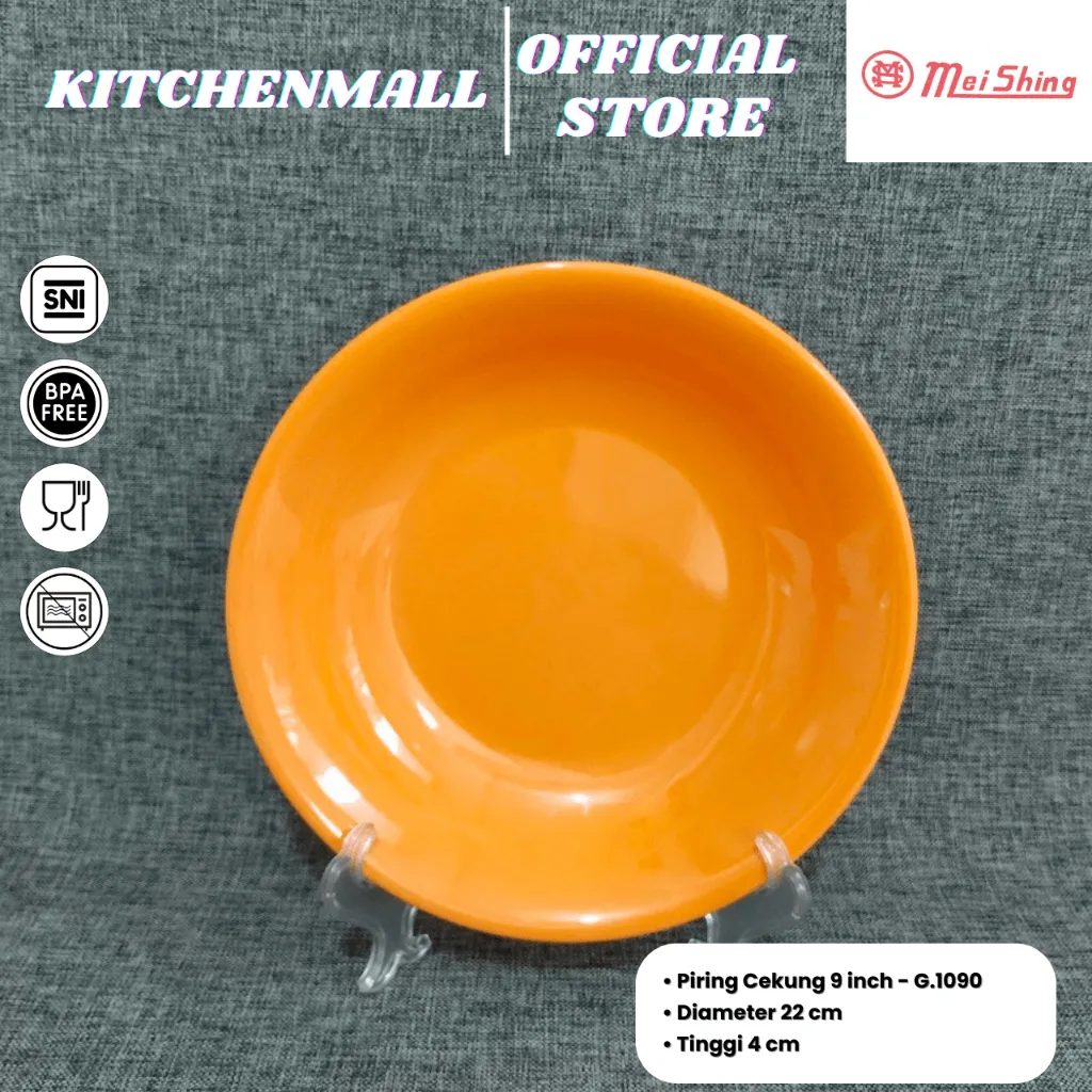 MEISHING Piring Melamin Cekung 9 Inch Polos - Type G1090