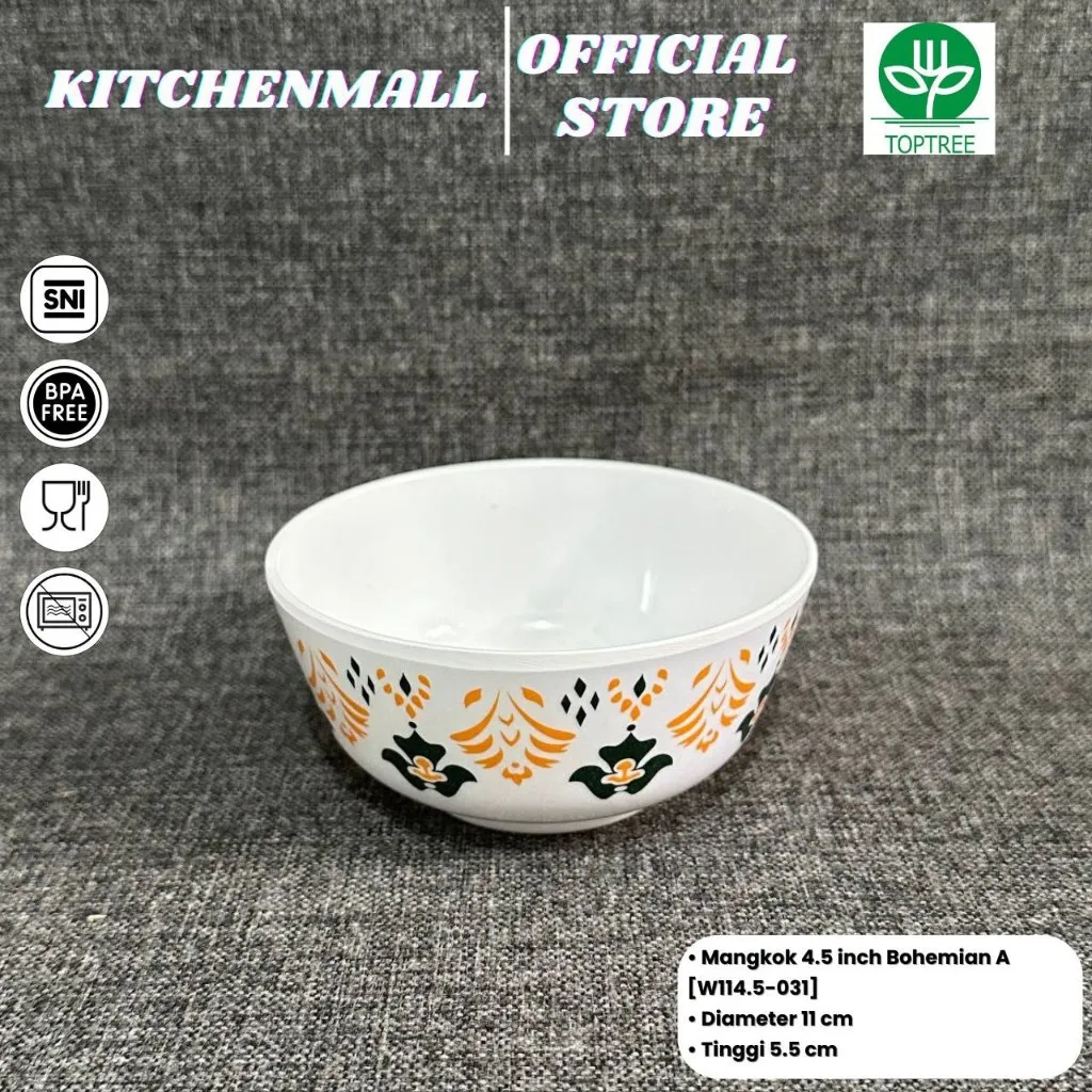 TOPTREE Mangkok Melamin 4.5 Inch Motif - Type W114.5