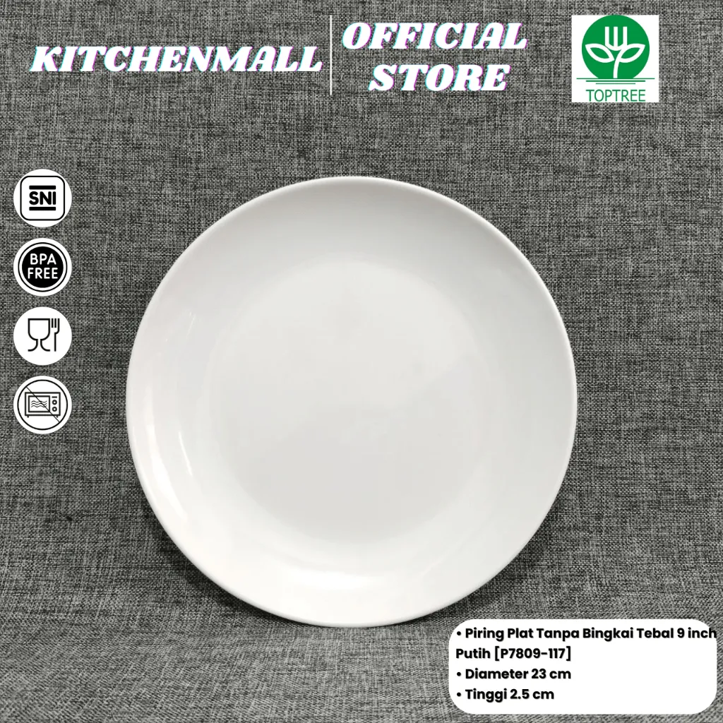 TOPTREE Piring Melamin 9 Inch Polos - Type P7809