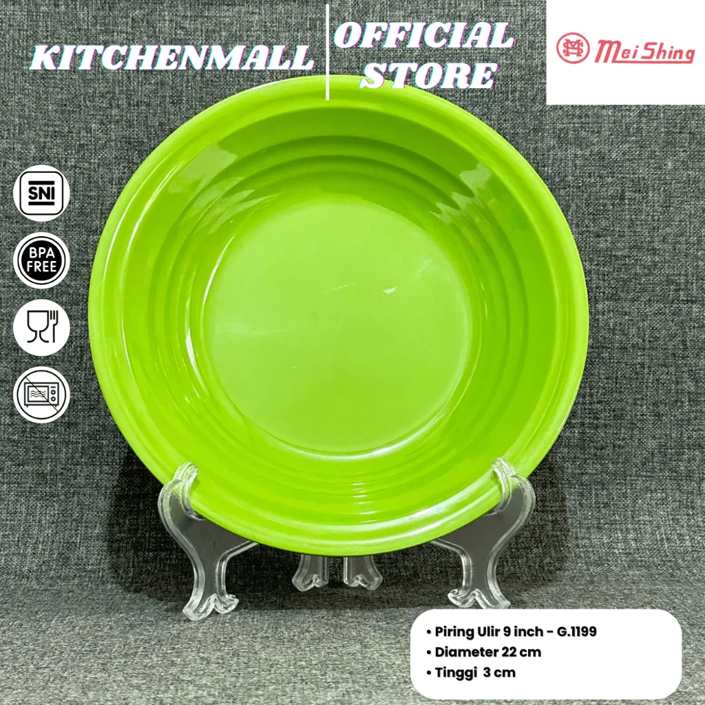 MEISHING Piring Melamin Ulir 9 Inch Polos - Type G1199