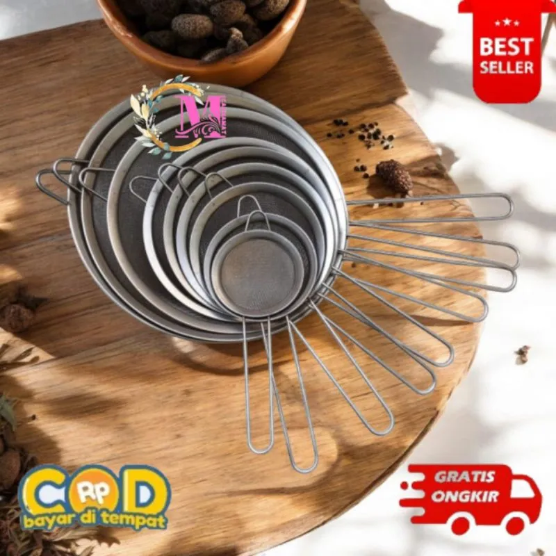 [CM] saringan teh stainless steel 8,10,12,14,16,18,20,24 cm / saringan minyak stainless steel