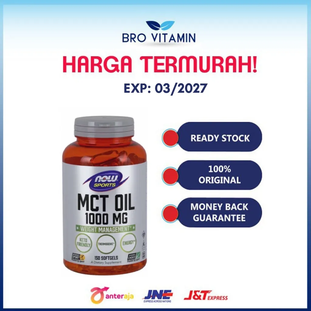 NOW MCT Oil 1000 mg 150 Softgels l diet keto penurun berat badan